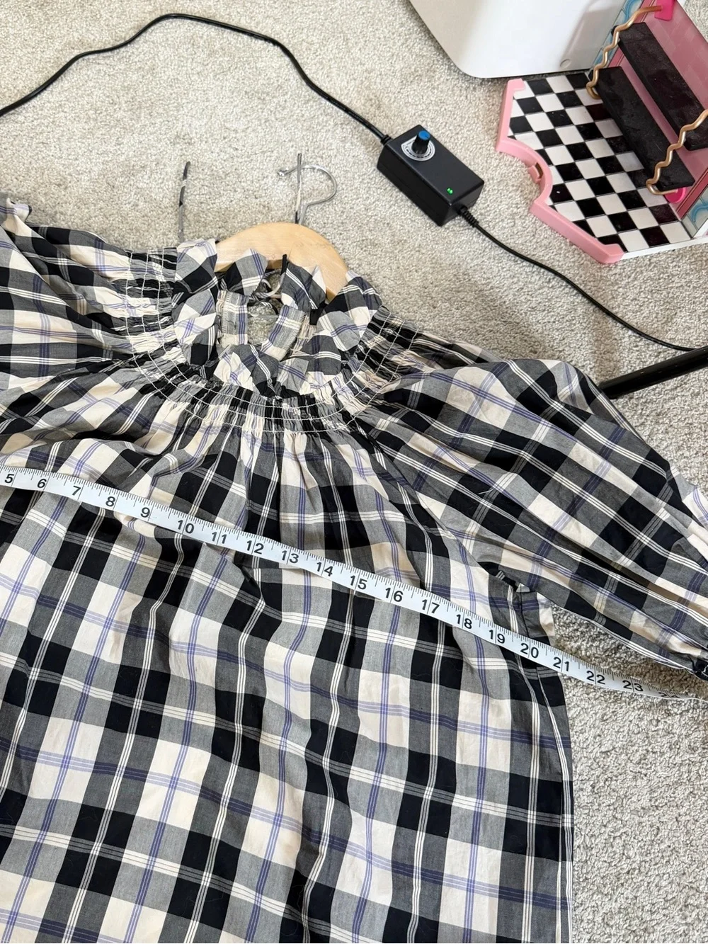 NWT J. Crew Women’s Smocked Neck Puff Sleeve Top in Friday Plaid XS